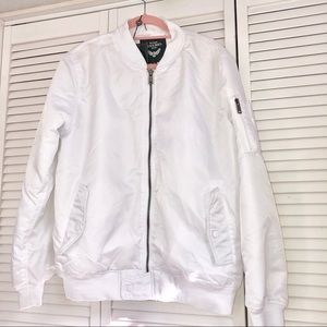 Brave Soul White Ma1 Bomber Jacket From ASOS